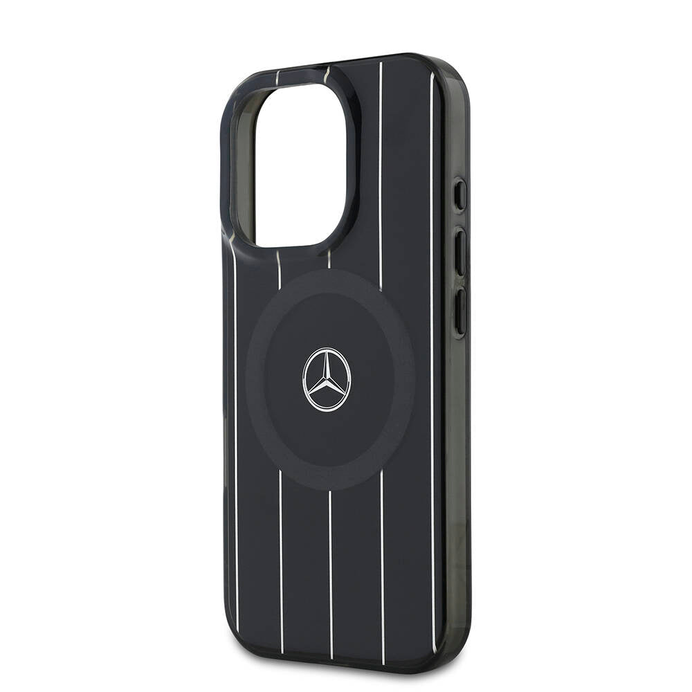 iPhone 16 Pro Max Kılıf Mercedes Benz Orijinal Lisanslı M-safe Şarj Özellikli Çift Katmanlı Paralel Çizgi Desenli Kılıf