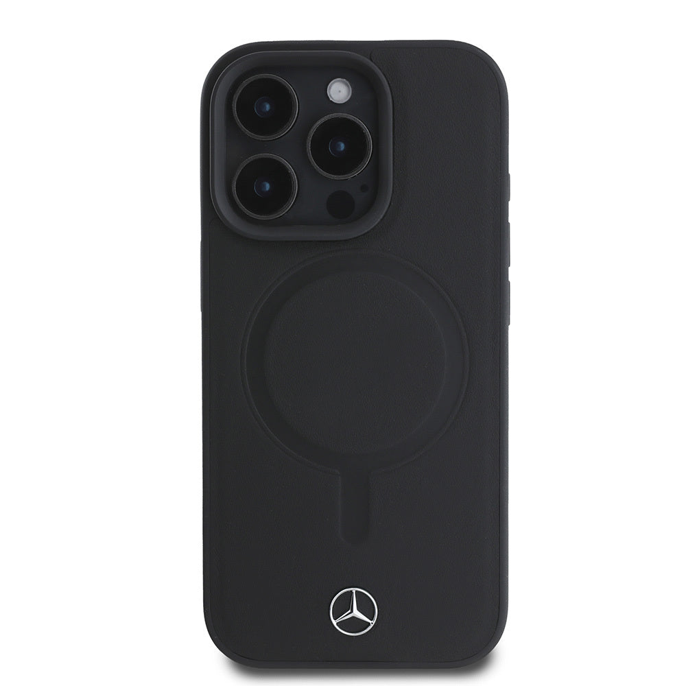 iPhone 16 Pro Max Kılıf Mercedes Benz M-safe Şarj Özellikli Yumuşak Deri Orijinal Lisanslı Kılıf