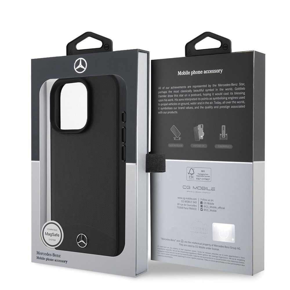 iPhone 16 Pro Max Kılıf Mercedes Benz OrijinalLisanslı M-safe Şarj Özellikli Dokulu ve Düz Deri Kılıf