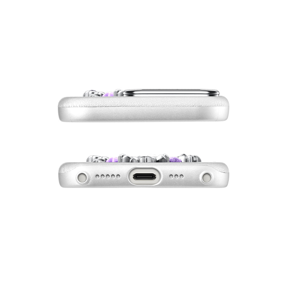 iPhone 16 Pro Max Kılıf Taşlı Kalp Tasarımlı Pynana Mirror Serisi Kılıf