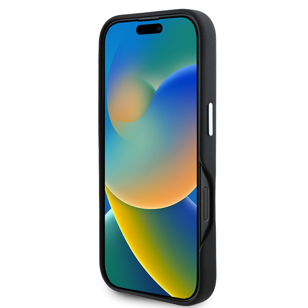 iPhone 16 Pro Max Kılıf TUMI Orijinal Lisanslı M-safe Şarj Özellikli Metal Yazı Logolu PU Deri Kılıf