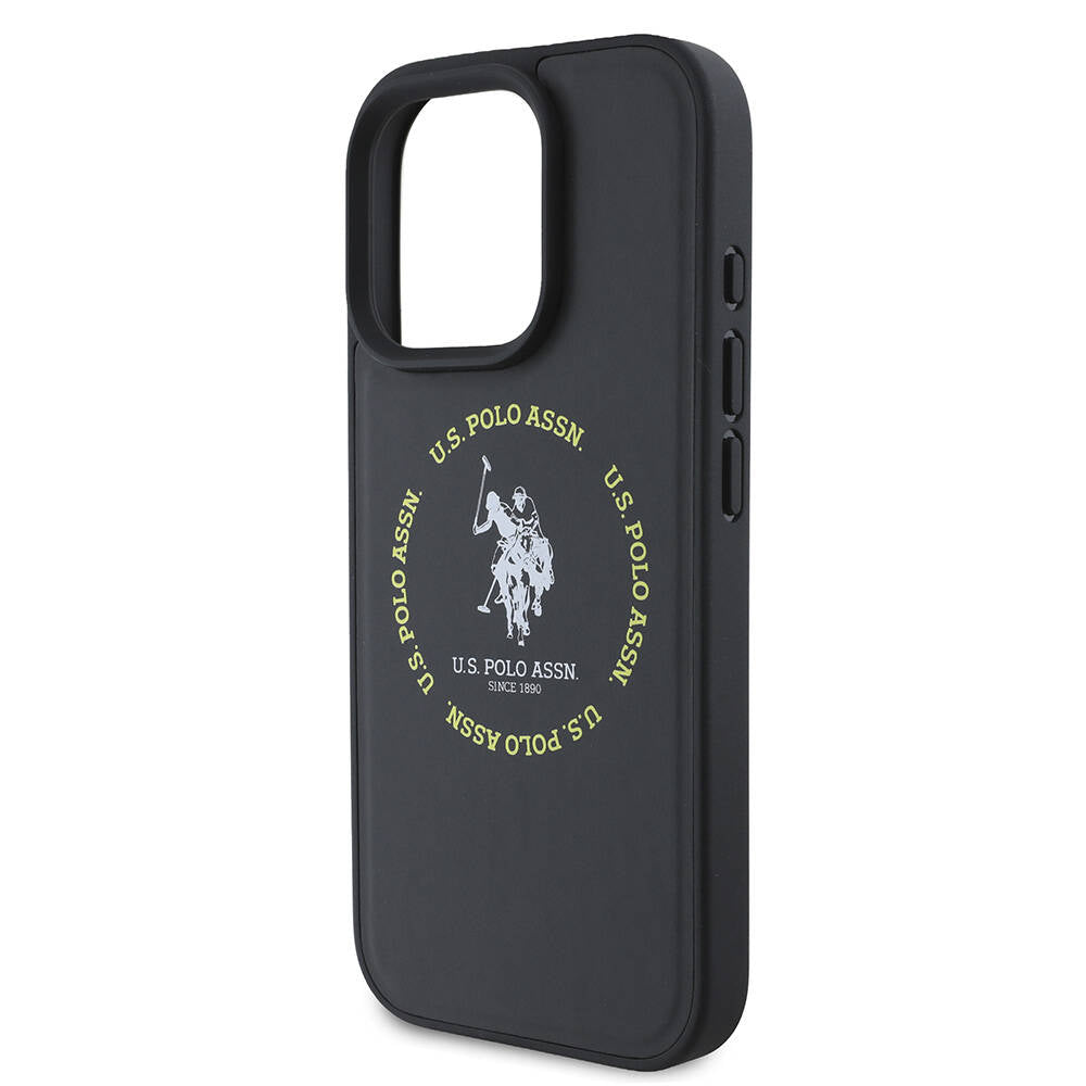 iPhone 16 Pro Max Kılıf U.S. Polo Assn. orijinal Lisanslı M-safe Şarj Özellikli Circle ve Double Horse Logolu Deri Kılıf