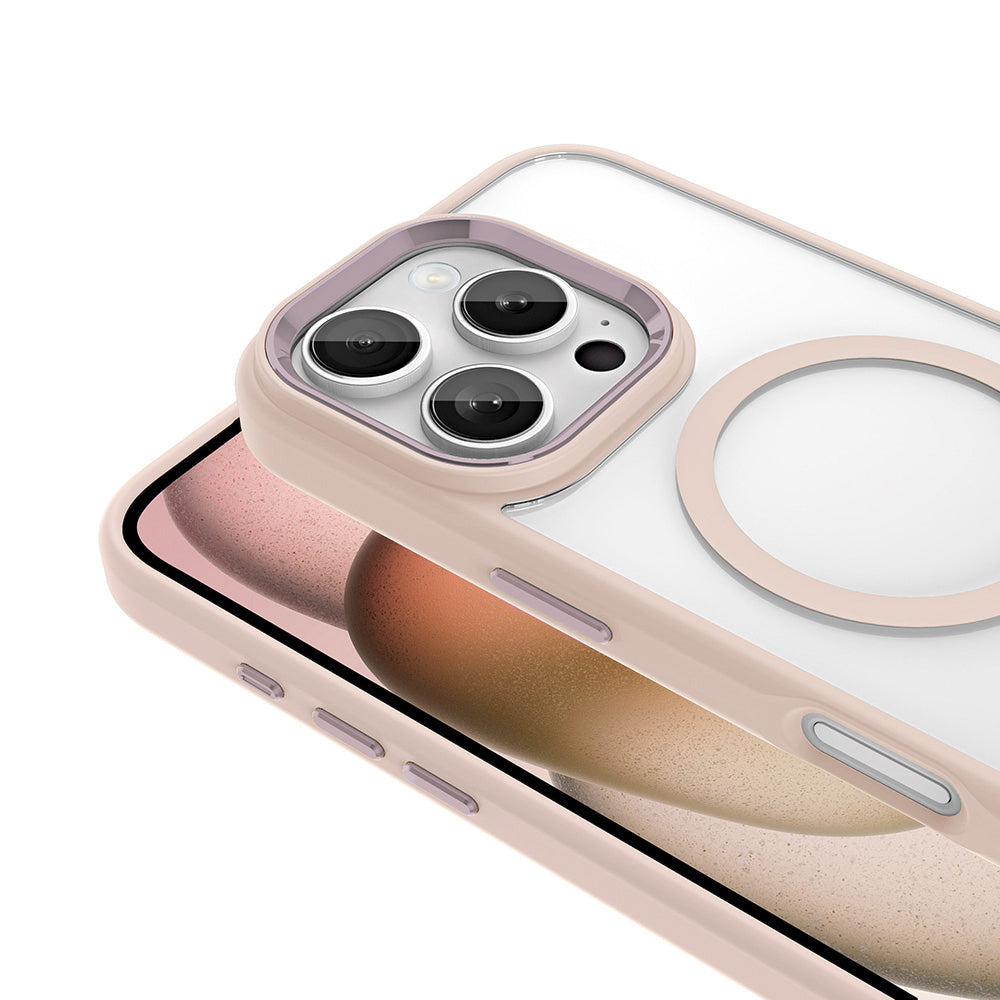 iPhone 16 Pro Max Kılıf Wireless Şarj Özellikli Zore Krom M-safe Silikon Kılıf