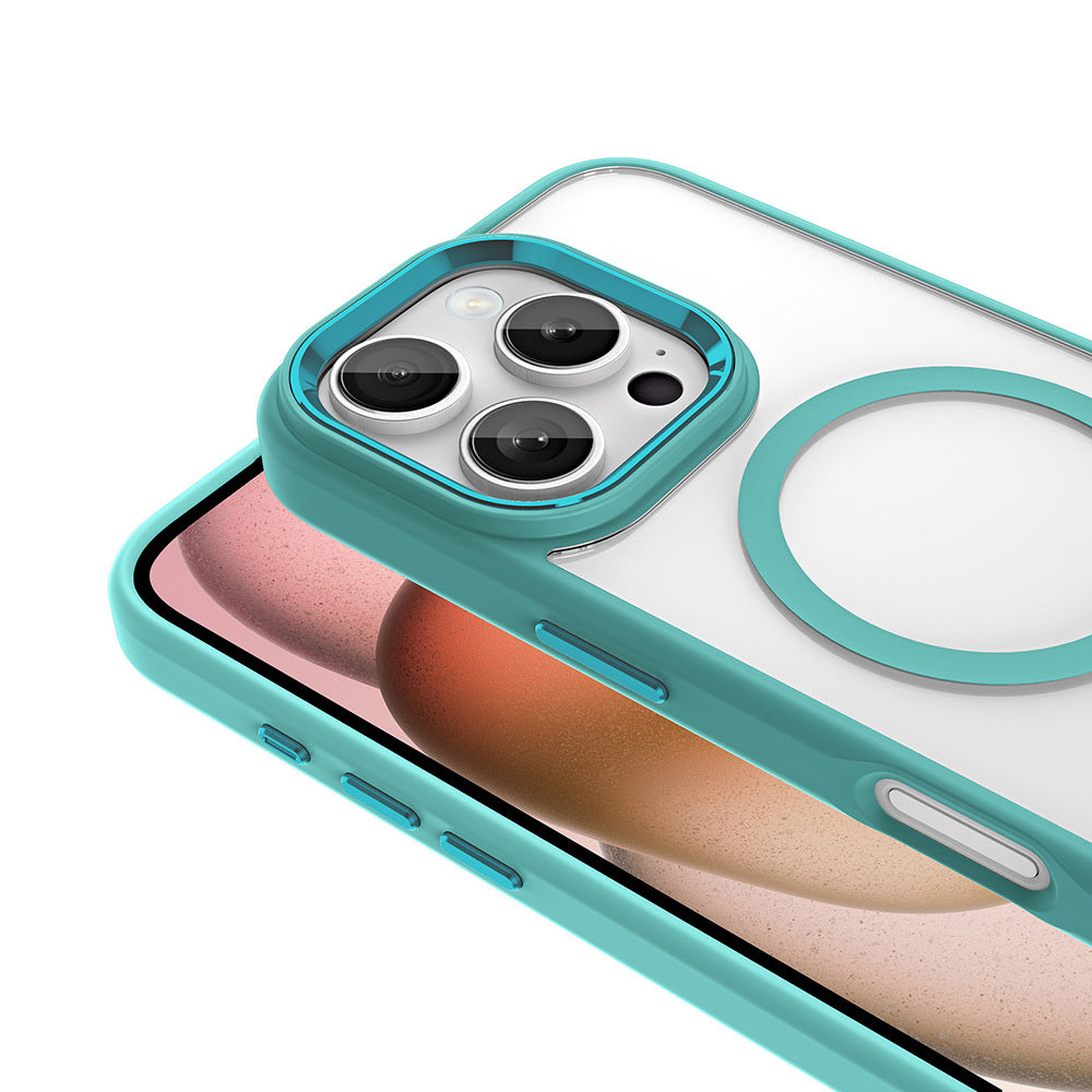 iPhone 16 Pro Max Kılıf Wireless Şarj Özellikli Zore Krom M-safe Silikon Kılıf