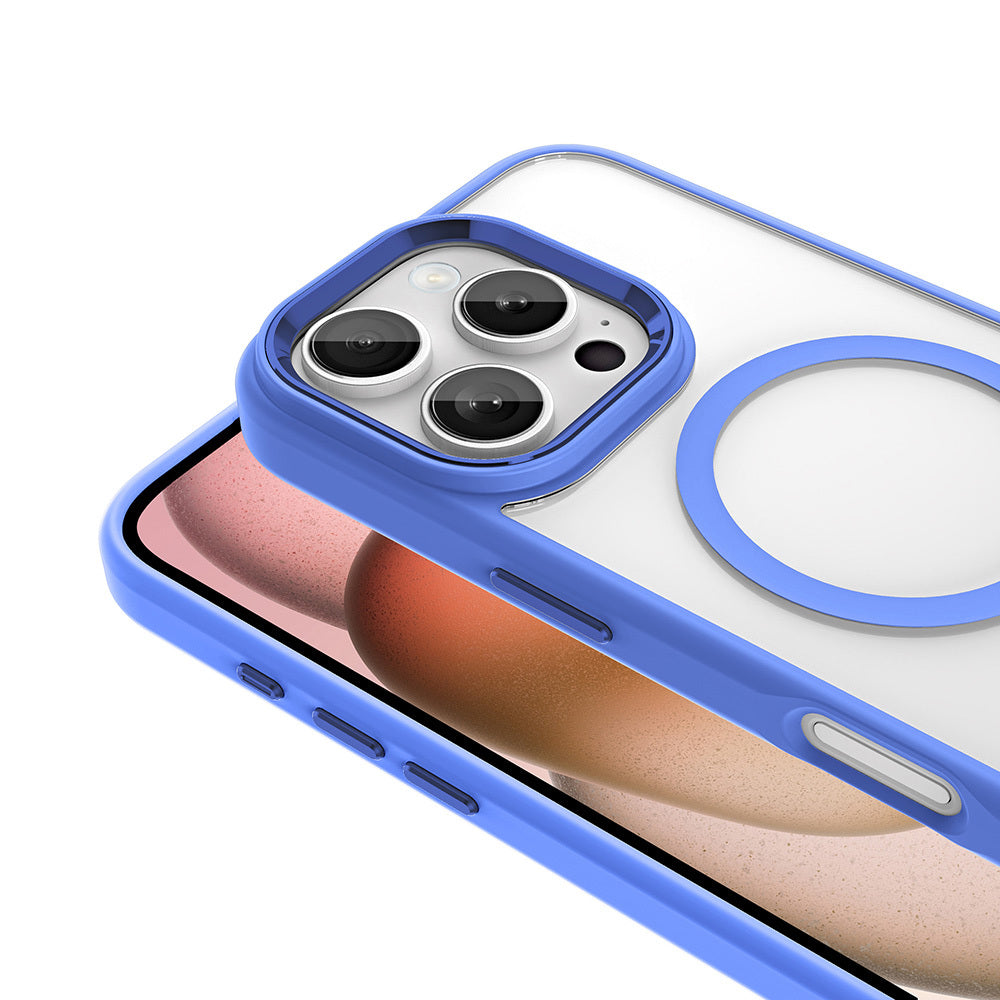 iPhone 16 Pro Max Kılıf Wireless Şarj Özellikli Zore Krom M-safe Silikon Kılıf