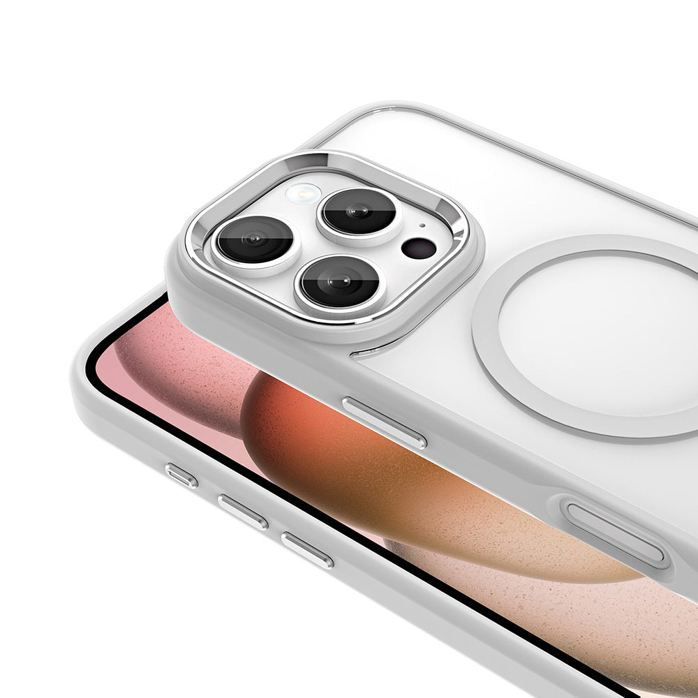 iPhone 16 Pro Max Kılıf Wireless Şarj Özellikli Zore Krom M-safe Silikon Kılıf