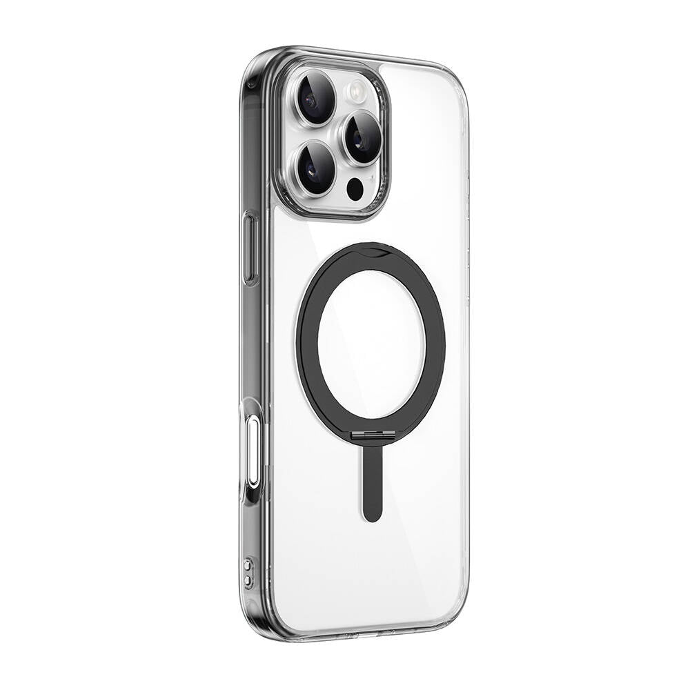 iPhone 16 Pro Max Kılıf Wiwu MCC-201 iShield Ultra Serisi M-safe Şarj Özellikli Standlı Crystal Sert PC Kılıf