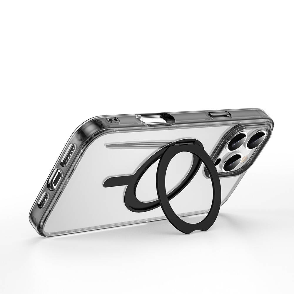 iPhone 16 Pro Max Kılıf Wiwu MCC-201 iShield Ultra Serisi M-safe Şarj Özellikli Standlı Crystal Sert PC Kılıf