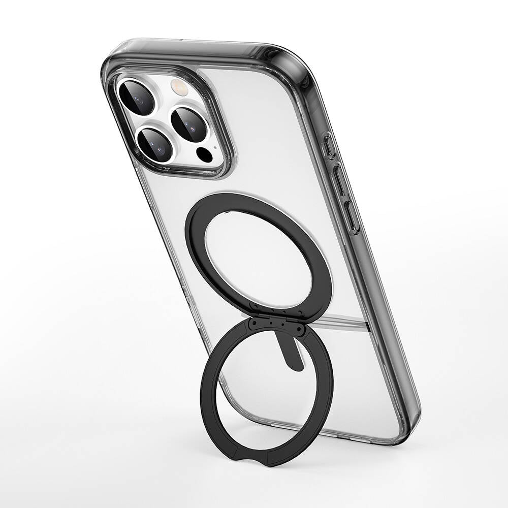 iPhone 16 Pro Max Kılıf Wiwu MCC-201 iShield Ultra Serisi M-safe Şarj Özellikli Standlı Crystal Sert PC Kılıf