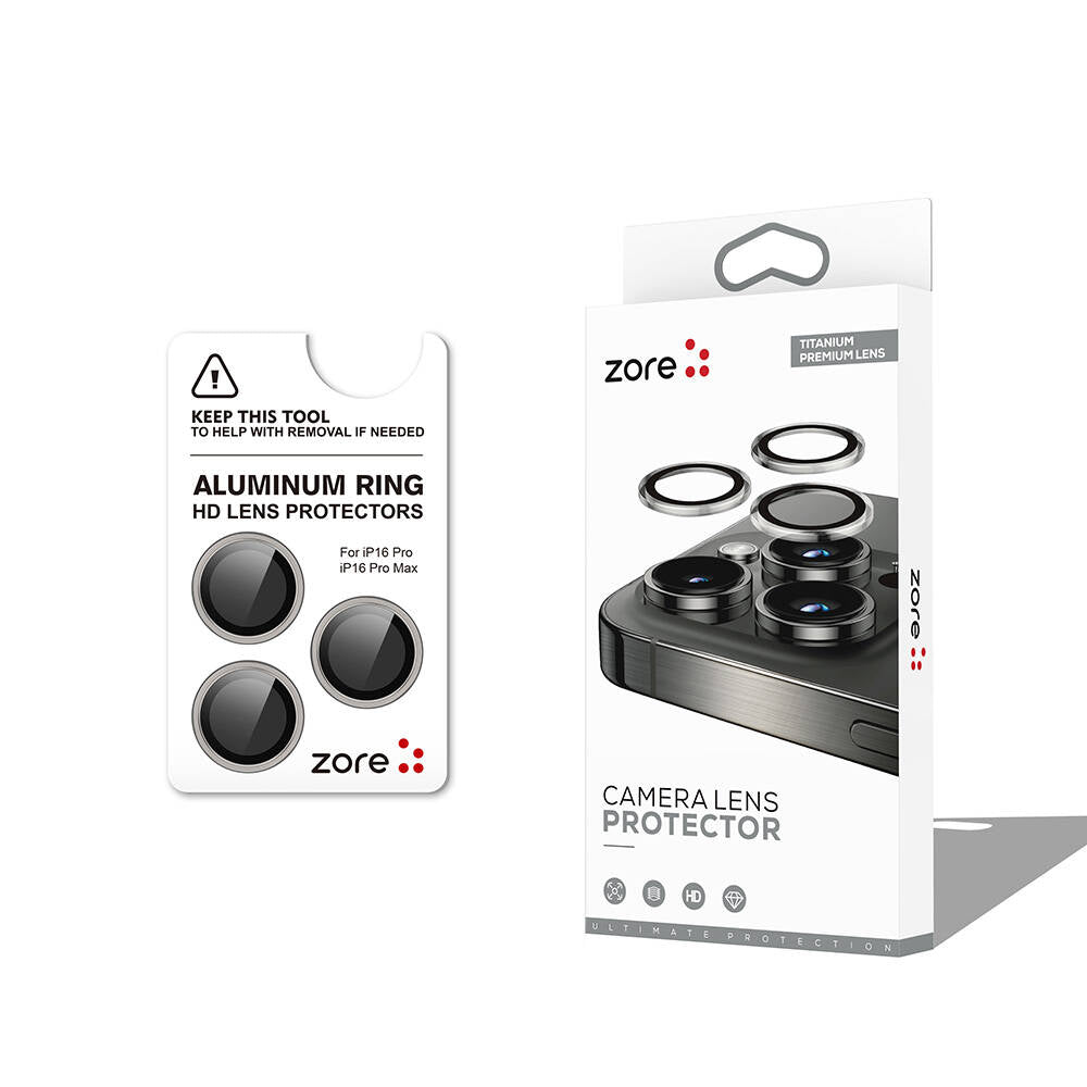 iPhone 16 Pro Max Zore CL-12 Premium Safir Parmak İzi Bırakmayan Anti-Reflective Kamera Lens Koruyucu