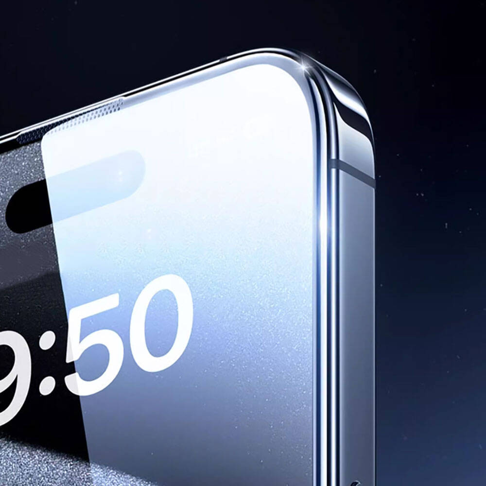 iPhone 16 Pro Wiwu GT-008 Polimer Oleofobik Kaplama Şeffaf Pürüzsüz Temperli Cam Ekran Koruyucu 10'lu Paket