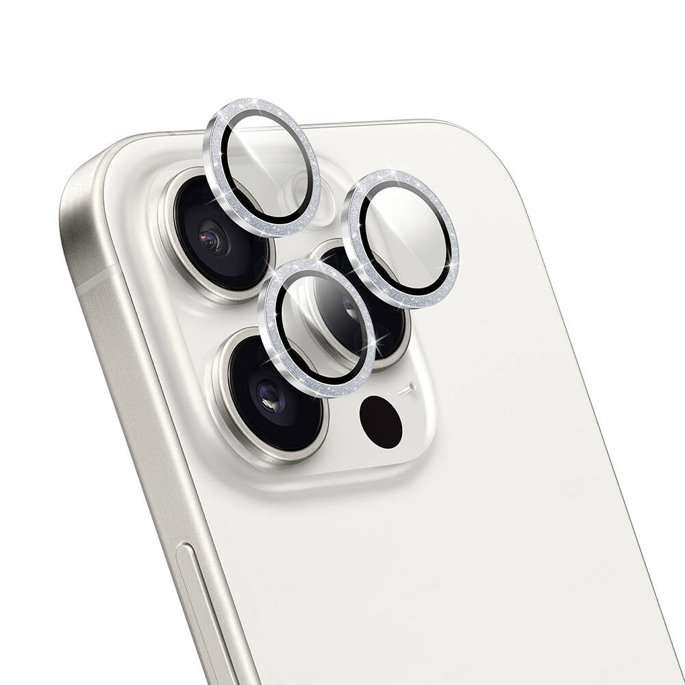 iPhone 16 Pro Wiwu LG-006 Diamond Lens Guard Kolay Uygulama Aparatlı Kamera Lens Koruyucu