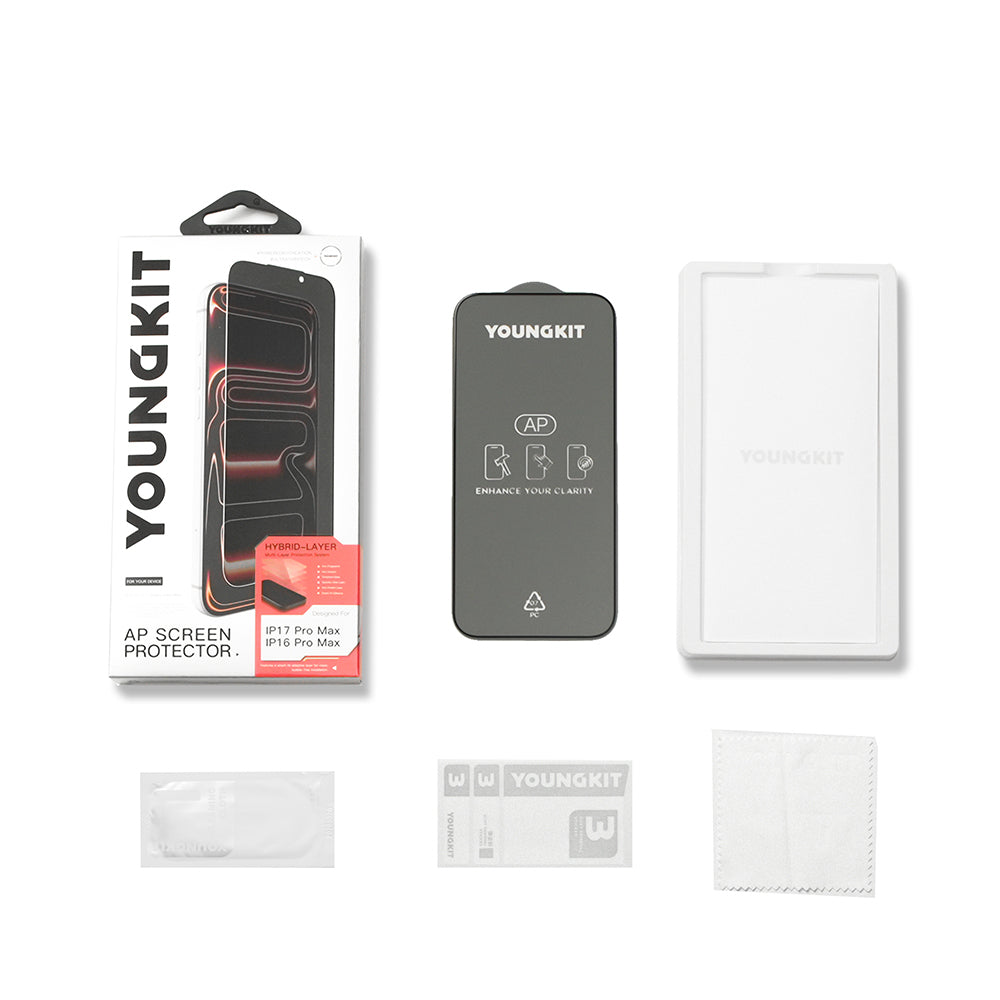 iPhone 16 Pro Youngkit 2.5D Parmak İzi Bırakmayan 0.33mm Privacy Temperli Cam Ekran Koruyucu