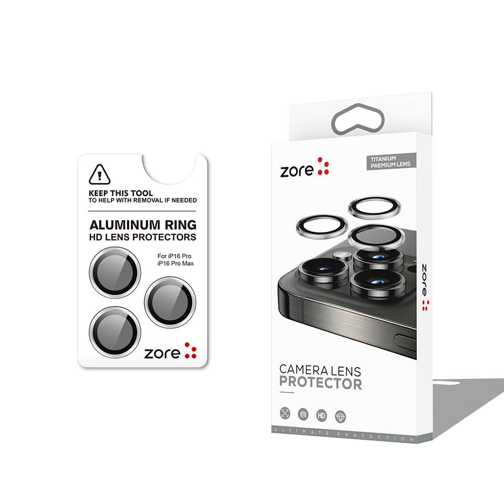 iPhone 16 Pro Zore CL-12 Premium Safir Parmak İzi Bırakmayan Anti-Reflective Kamera Lens Koruyucu