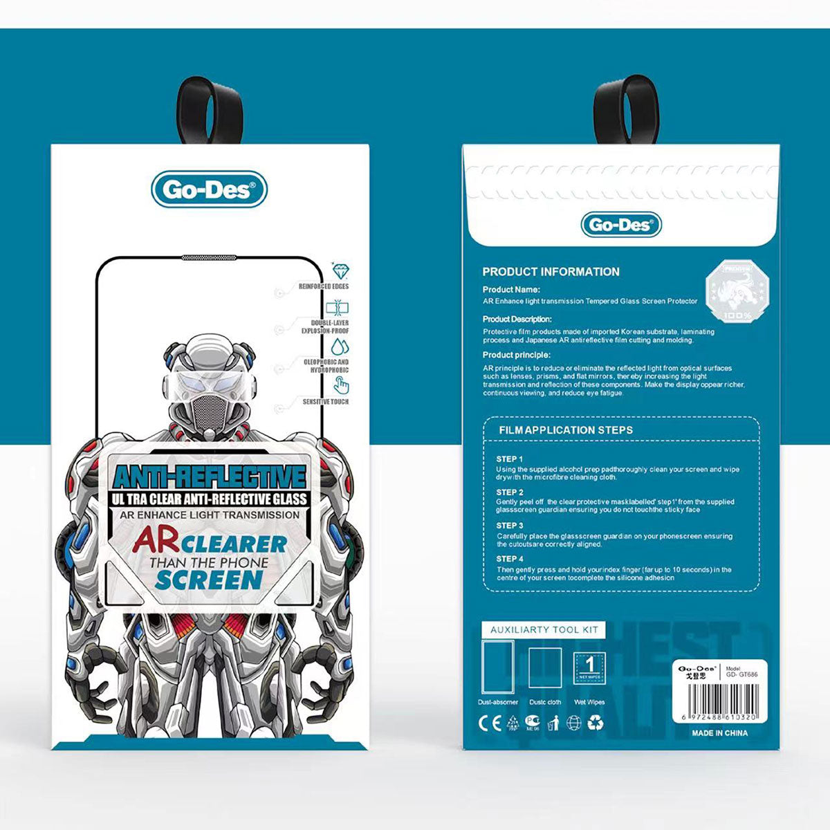 iPhone 16E Go Des Anti Reflective Temperli Cam Ekran Koruyucu