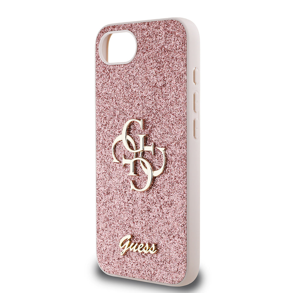 iPhone 16E Kılıf Guess Orijinal Lisanslı 4G Büyük Metal Logolu Glitter Kılıf