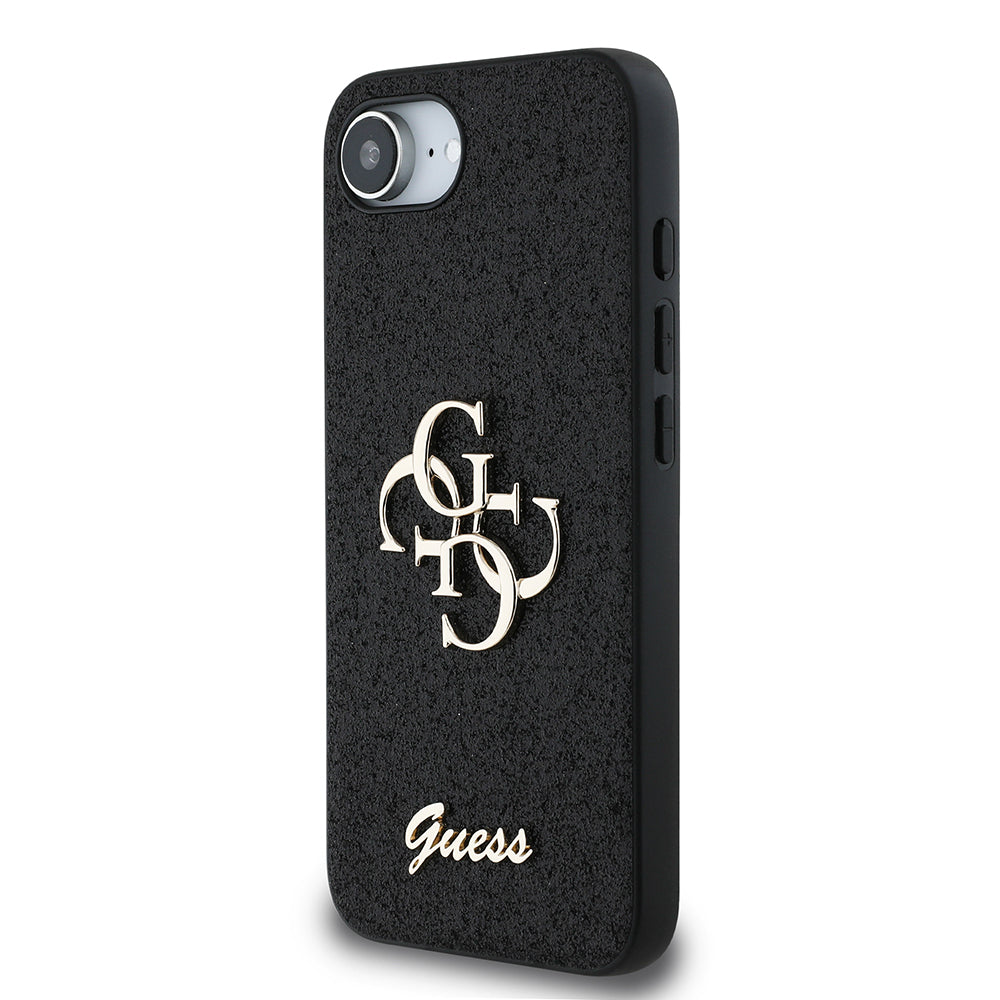 iPhone 16E Kılıf Guess Orijinal Lisanslı 4G Büyük Metal Logolu Glitter Kılıf
