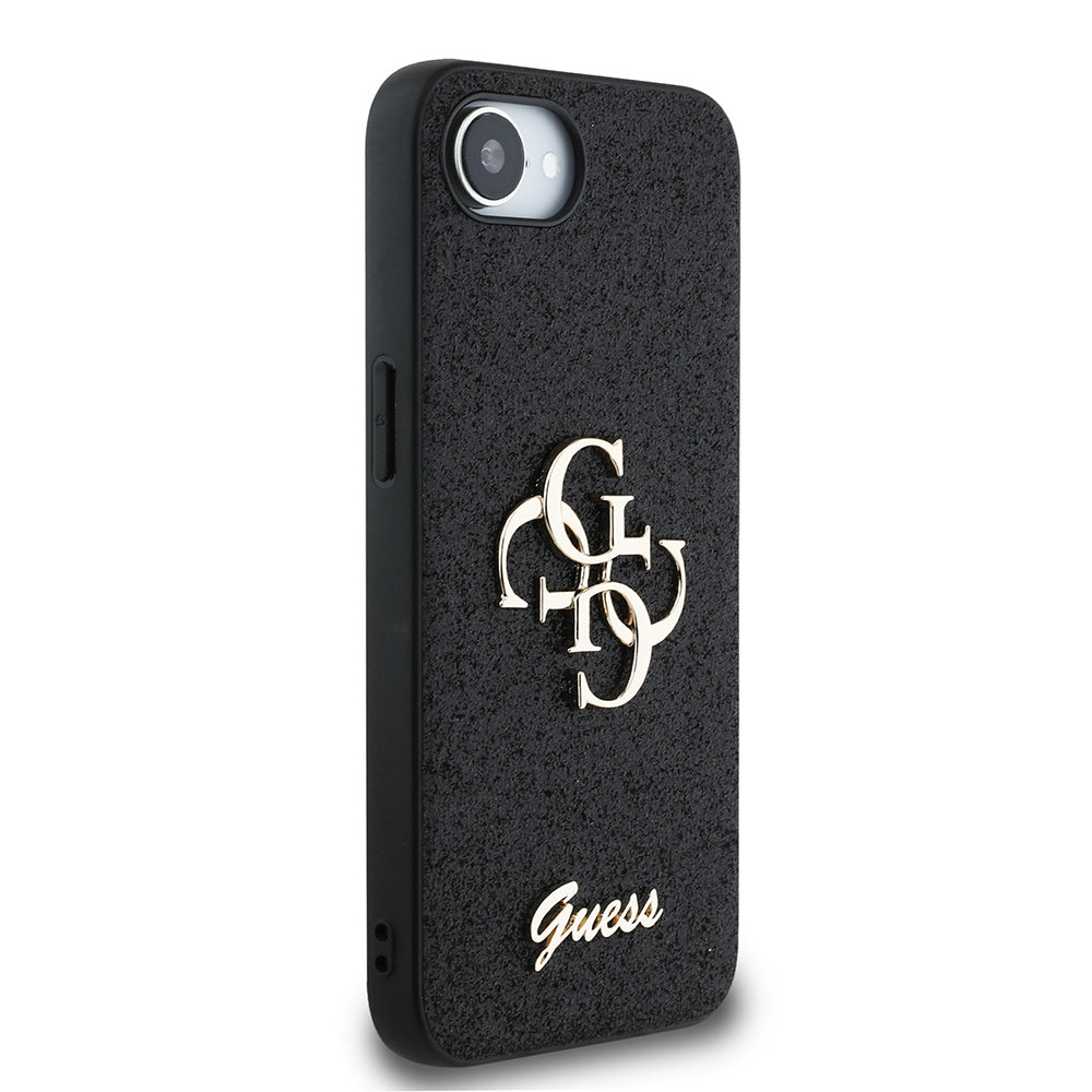 iPhone 16E Kılıf Guess Orijinal Lisanslı 4G Büyük Metal Logolu Glitter Kılıf