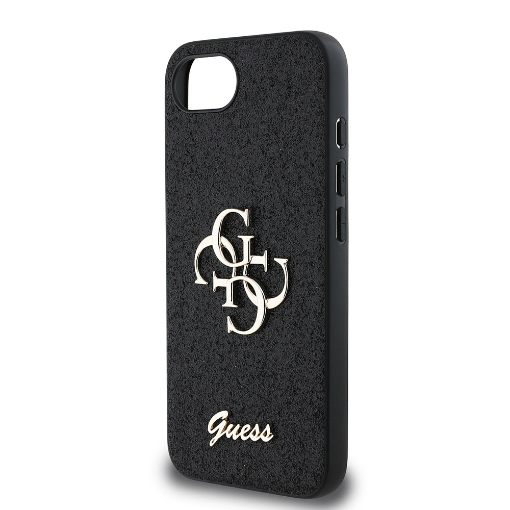 iPhone 16E Kılıf Guess Orijinal Lisanslı 4G Büyük Metal Logolu Glitter Kılıf