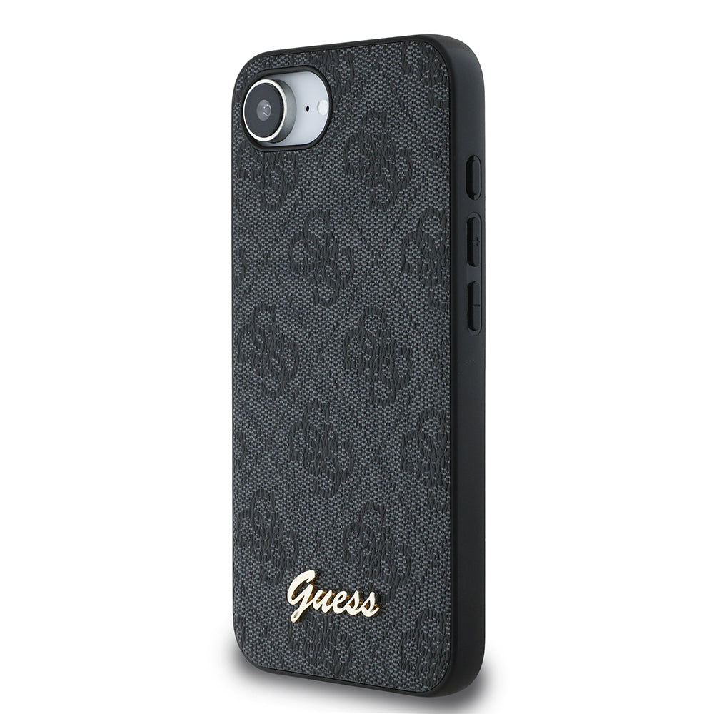 iPhone 16E Kılıf Guess Orijinal Lisanslı 4G Desenli Script Metal Logolu Kılıf