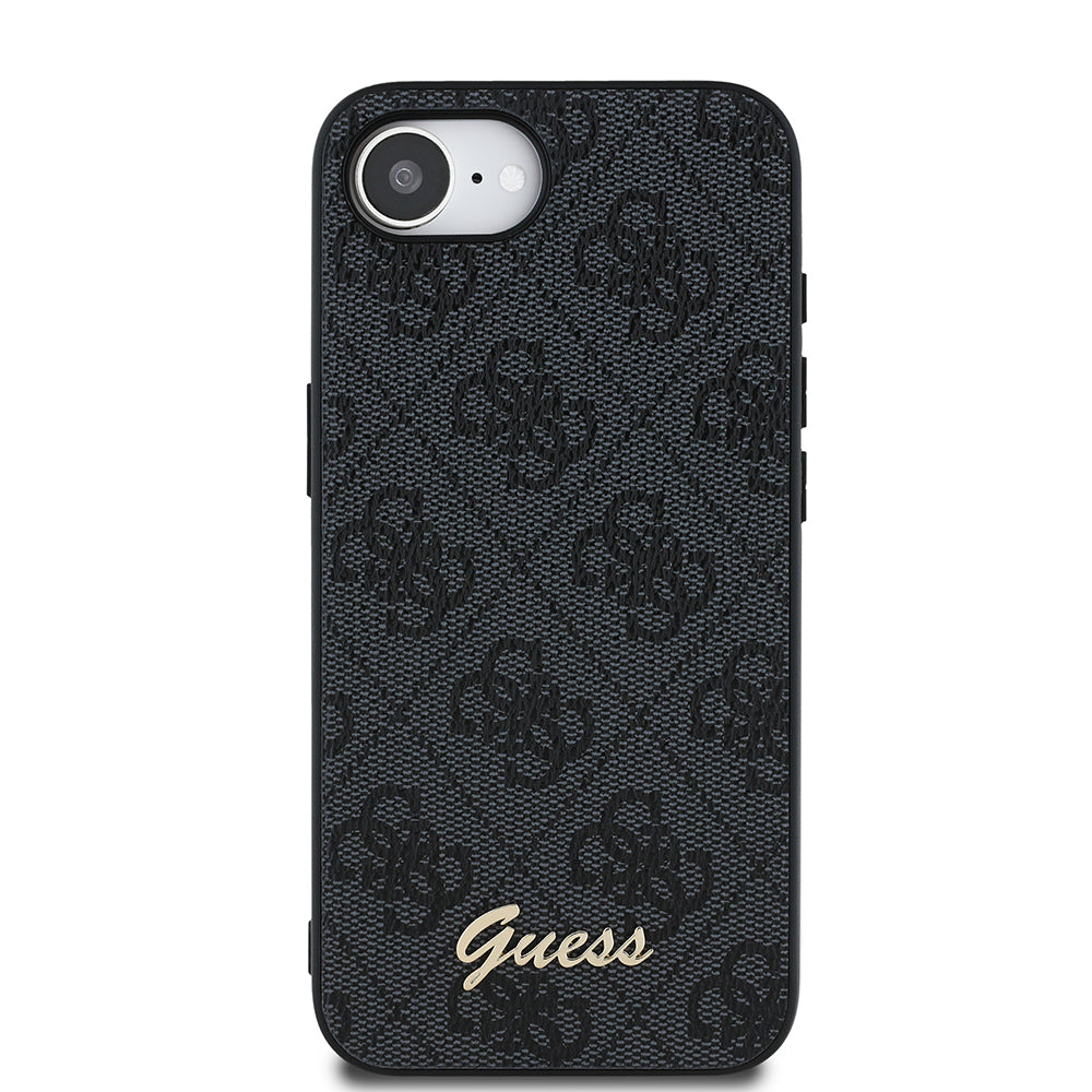 iPhone 16E Kılıf Guess Orijinal Lisanslı 4G Desenli Script Metal Logolu Kılıf