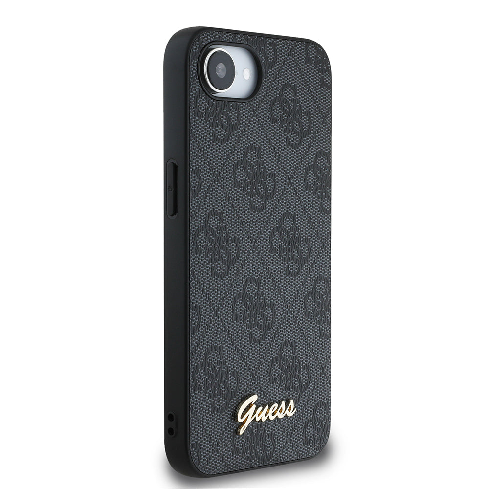 iPhone 16E Kılıf Guess Orijinal Lisanslı 4G Desenli Script Metal Logolu Kılıf