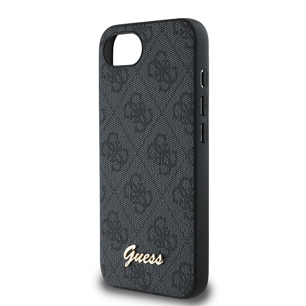 iPhone 16E Kılıf Guess Orijinal Lisanslı 4G Desenli Script Metal Logolu Kılıf