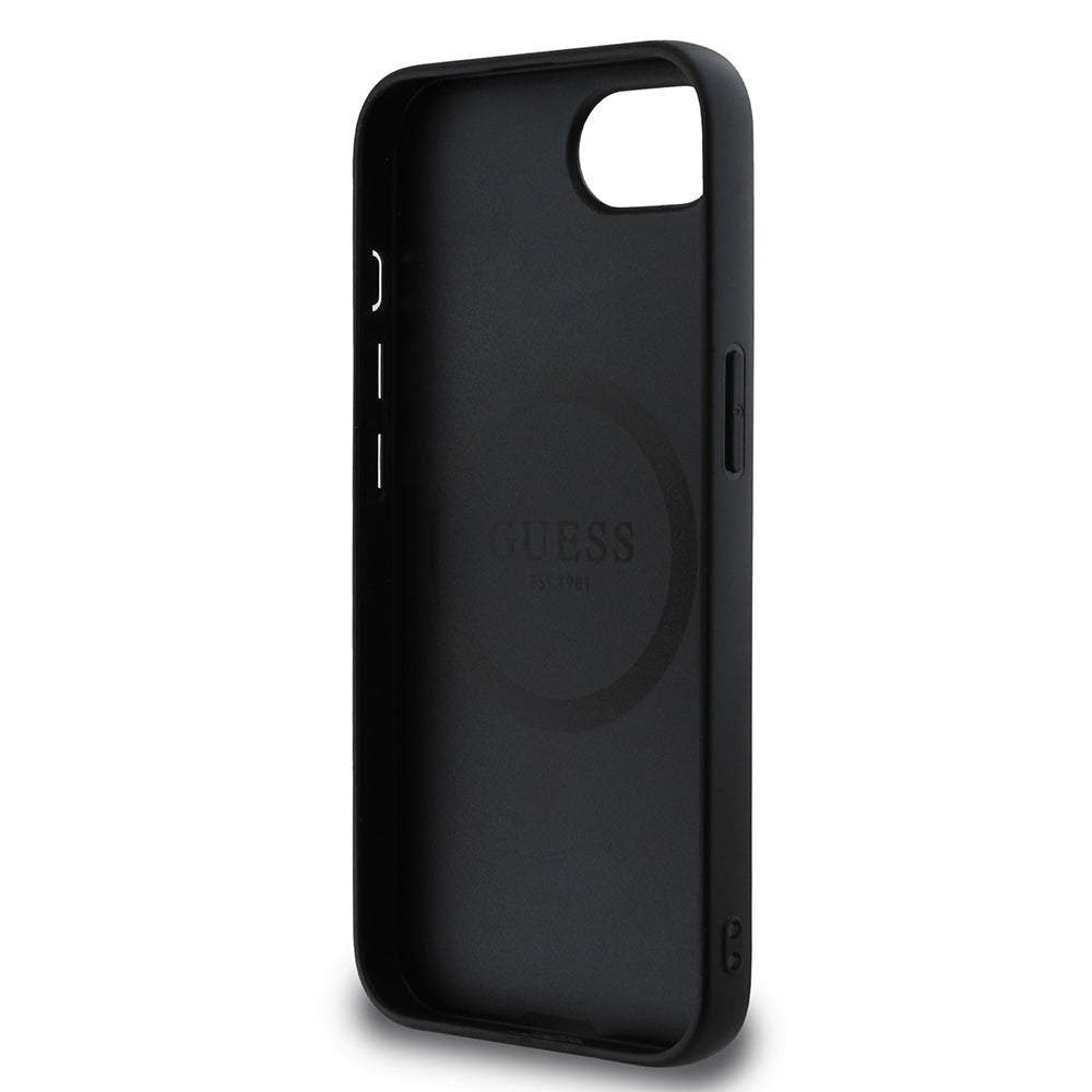 iPhone 16E Kılıf Guess Orijinal Lisanslı 4G Desenli Script Metal Logolu Kılıf