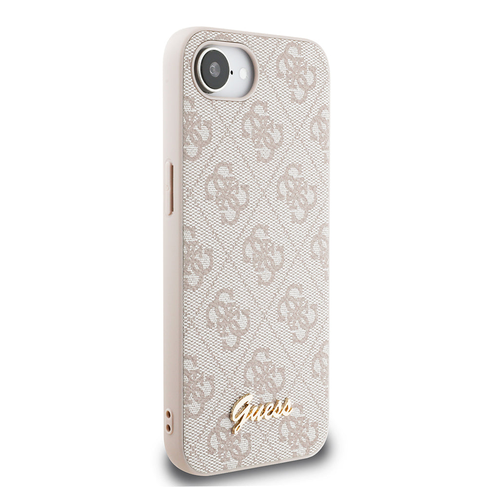iPhone 16E Kılıf Guess Orijinal Lisanslı 4G Desenli Script Metal Logolu Kılıf