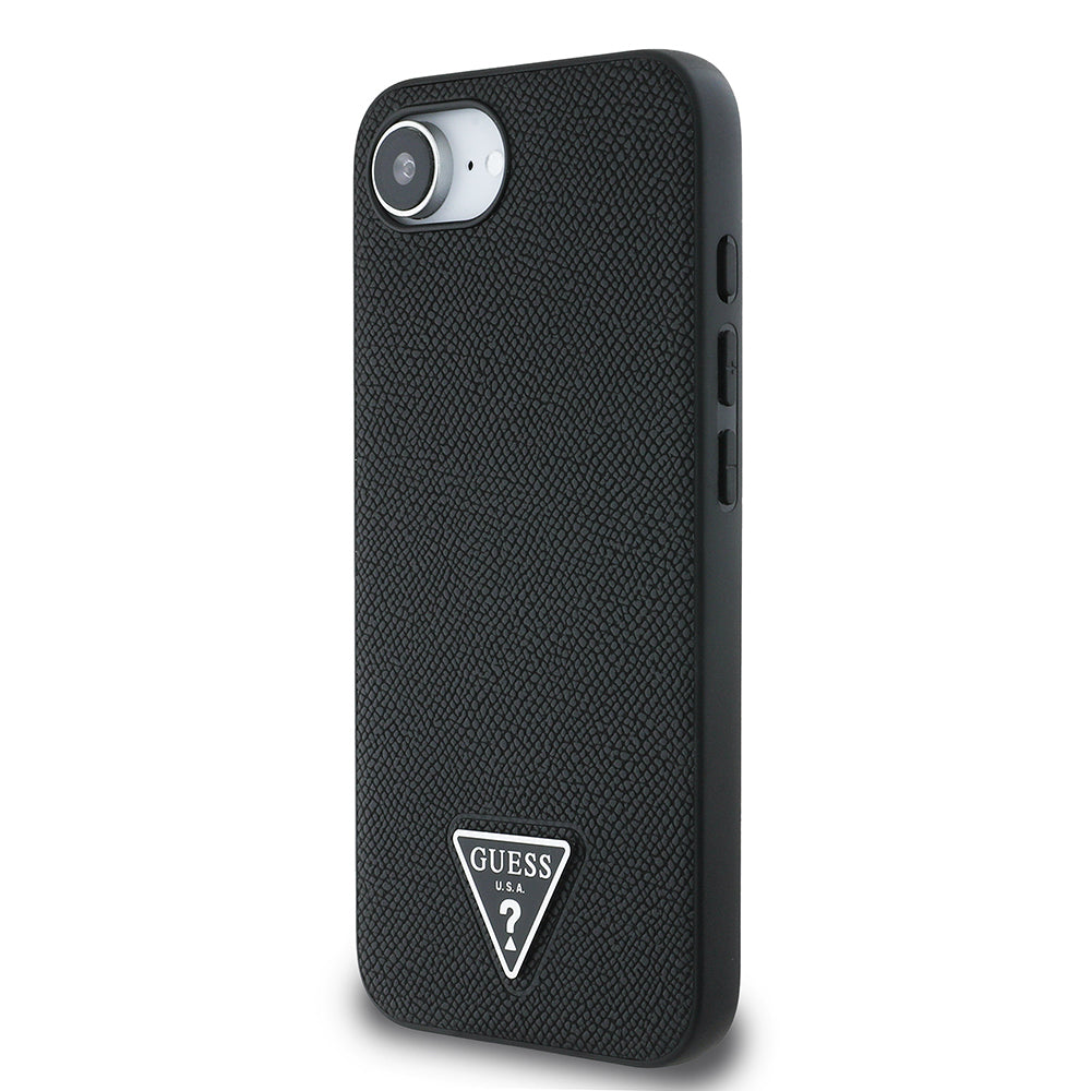 iPhone 16E Kılıf Guess Orijinal Lisanslı M-safe Şarj Özellikli Grained Triangle Kılıf