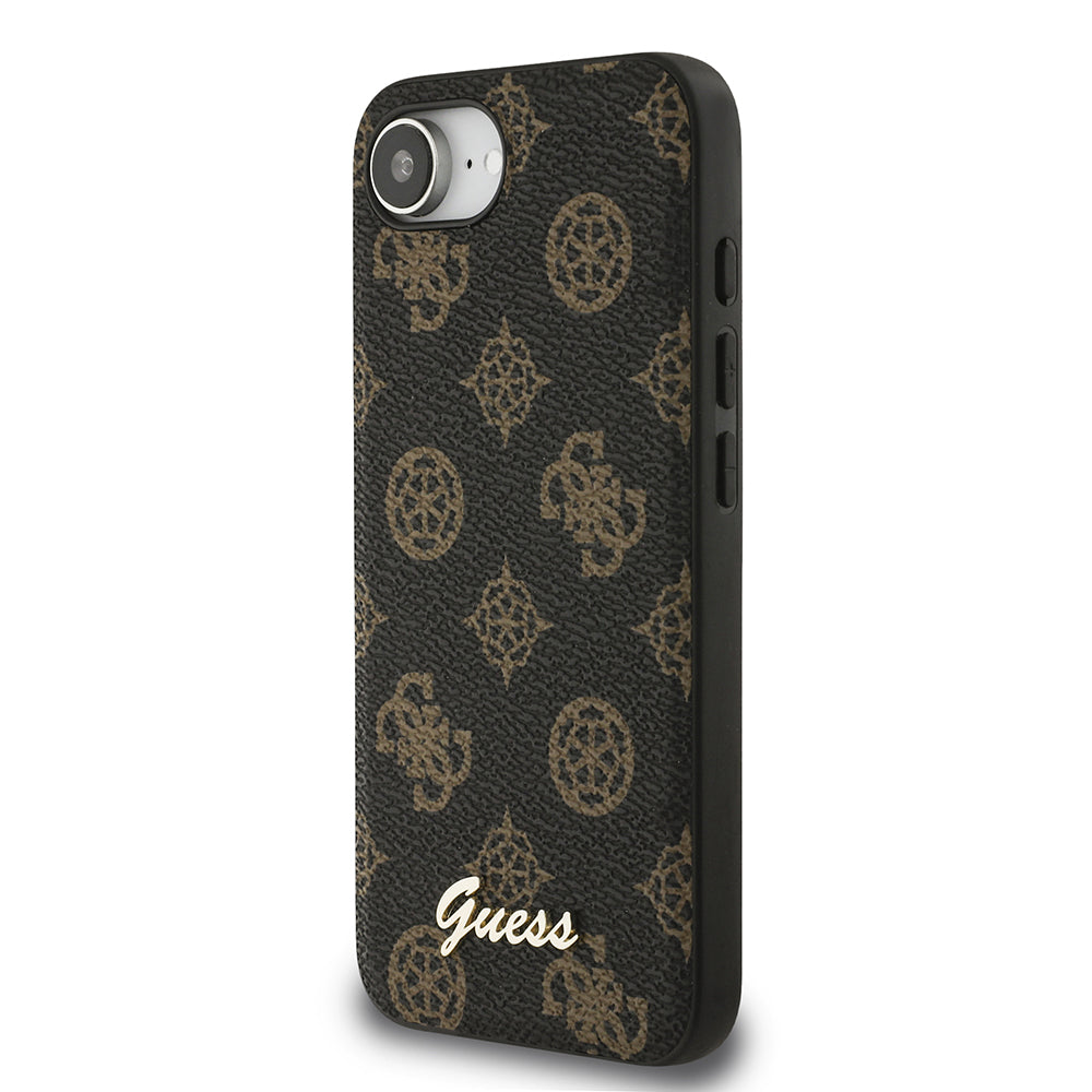 iPhone 16E Kılıf Guess Orijinal Lisanslı M-safe Şarj Özellikli Yazı Logolu Peony Kılıf