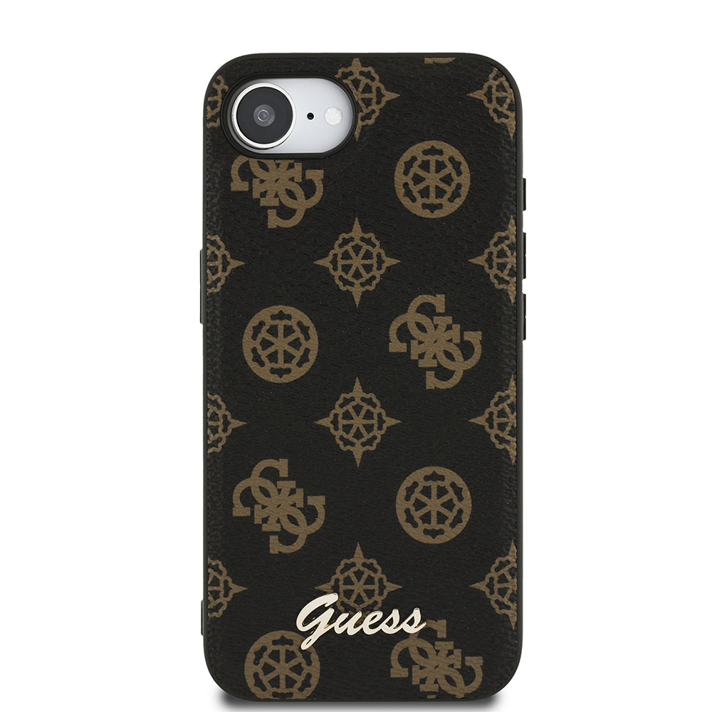 iPhone 16E Kılıf Guess Orijinal Lisanslı M-safe Şarj Özellikli Yazı Logolu Peony Kılıf