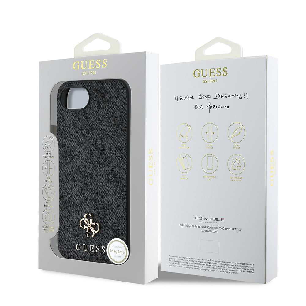 iPhone 16E Kılıf Guess orijinal Lisanslı M-safe Şarj Özellikli Small 4G Classic Kılıf