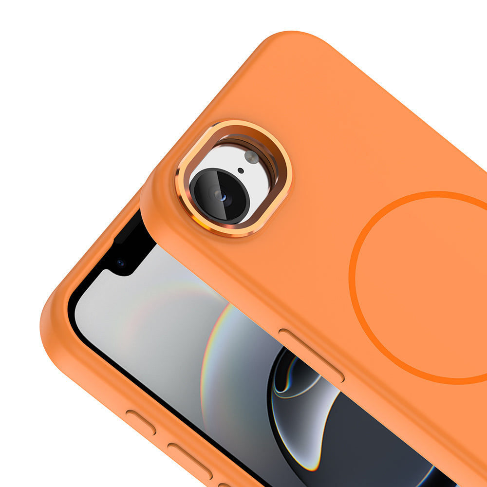 iPhone 16E Kılıf M-Safe Şarj Özellikli Metal Kamera Çerçeveli Zore Edi Silikon Kılıf