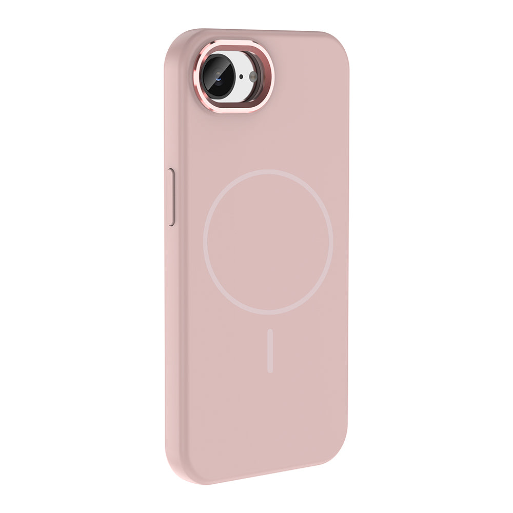 iPhone 16E Kılıf M-Safe Şarj Özellikli Metal Kamera Çerçeveli Zore Edi Silikon Kılıf