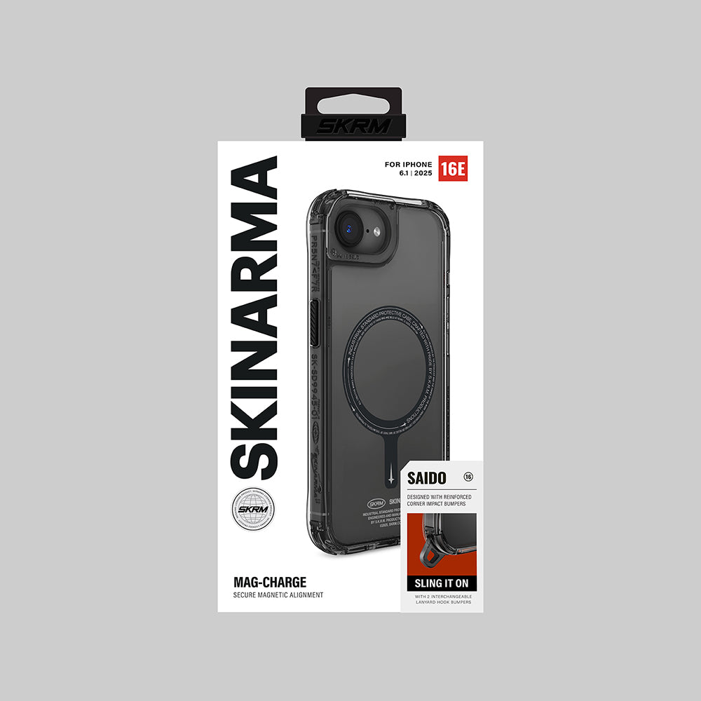 iPhone 16E Kılıf M-safe Şarj Özellikli Şeffaf Airbag Tasarımlı Skinarma Saido Kılıf