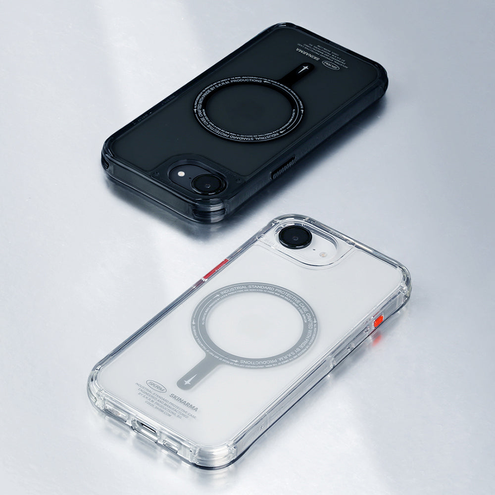 iPhone 16E Kılıf M-safe Şarj Özellikli Şeffaf Airbag Tasarımlı Skinarma Saido Kılıf