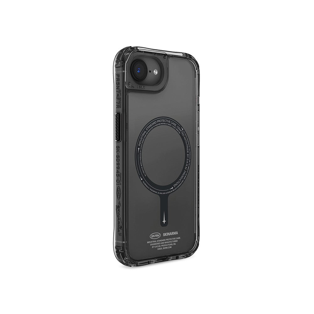 iPhone 16E Kılıf M-safe Şarj Özellikli Şeffaf Airbag Tasarımlı Skinarma Saido Kılıf