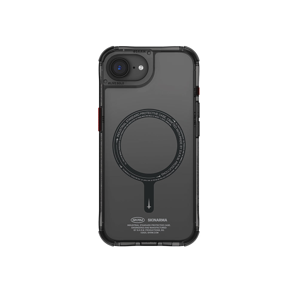 iPhone 16E Kılıf M-safe Şarj Özellikli Şeffaf Airbag Tasarımlı Skinarma Saido Kılıf