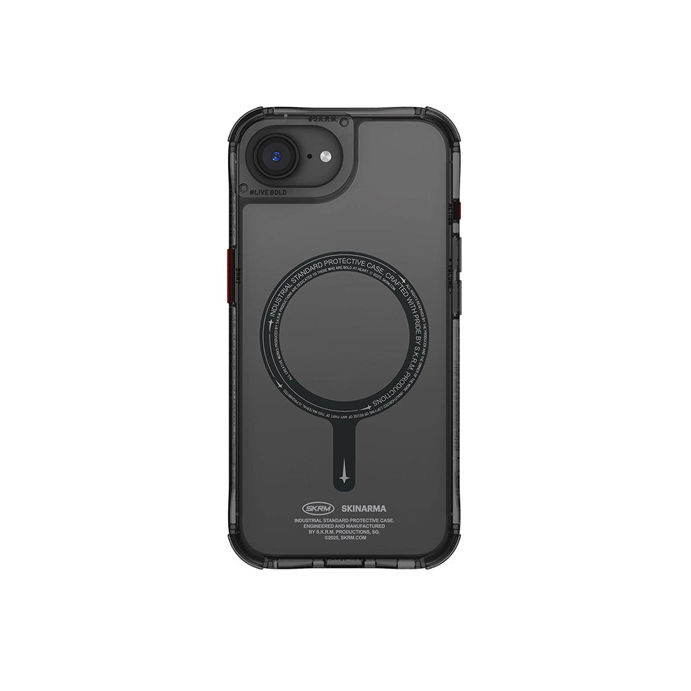 iPhone 16E Kılıf M-safe Şarj Özellikli Şeffaf Airbag Tasarımlı Skinarma Saido Kılıf