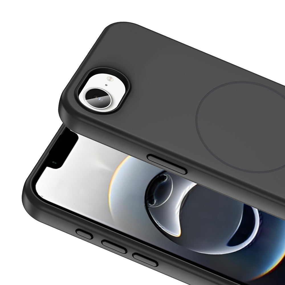 iPhone 16E Kılıf M-safe Şarj Özellikli Sıvı Teknolojili Silinebilir Sert Zore Kivi Kılıf