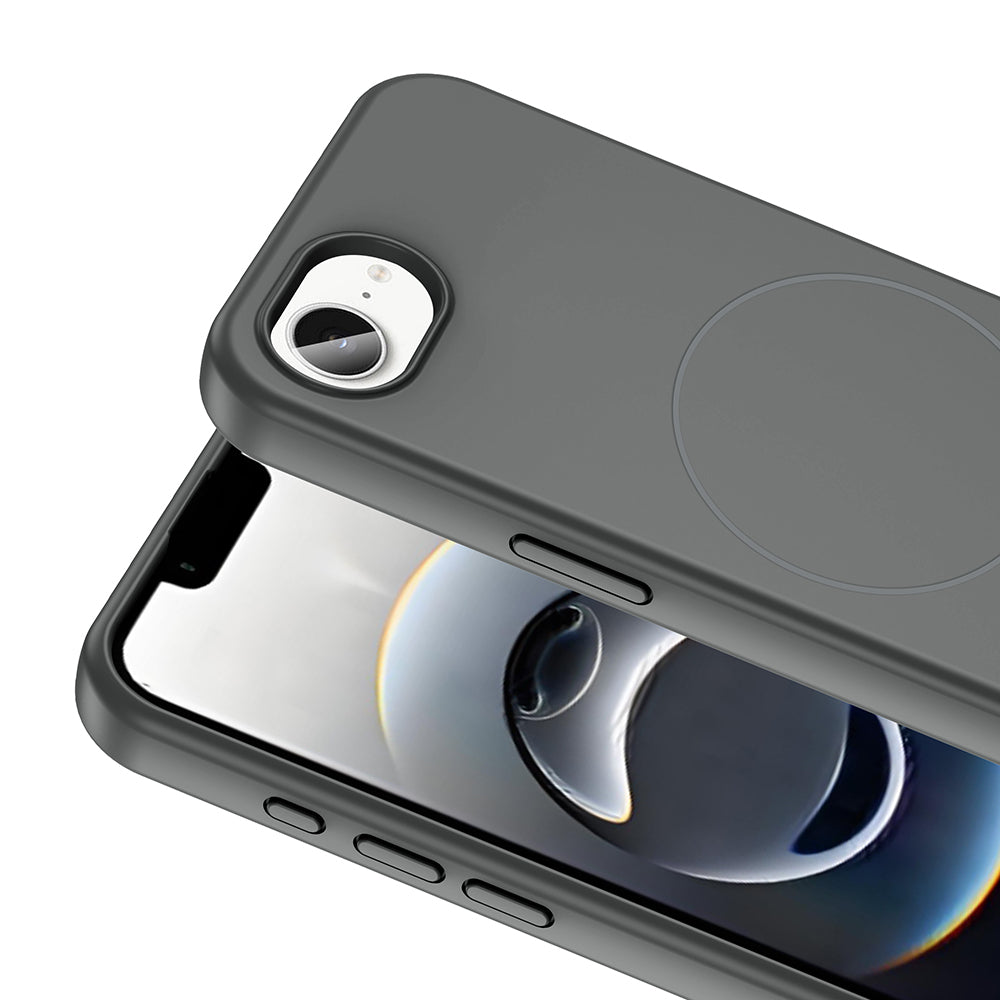 iPhone 16E Kılıf M-safe Şarj Özellikli Sıvı Teknolojili Silinebilir Sert Zore Kivi Kılıf