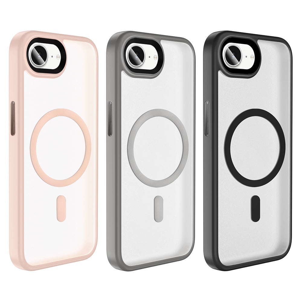 iPhone 16E Kılıf Mat Arka Yüzey Wireless Şarj Özellikli Zore Flet M-safe Kılıf