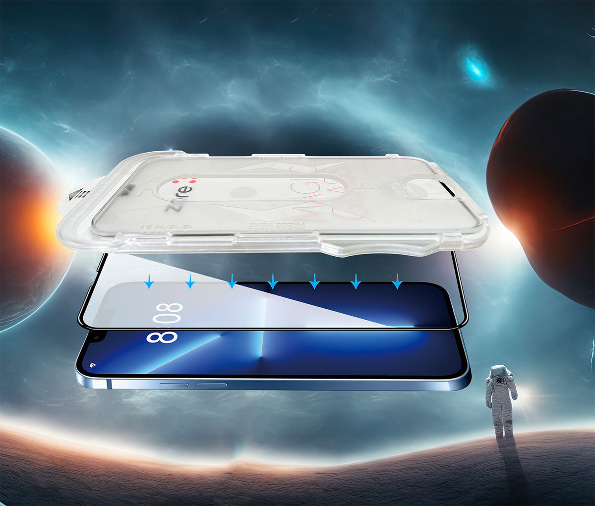 iPhone 16E Zore Kolay Uygulama Aparatlı 5D Magic Glass Cam Ekran Koruyucu