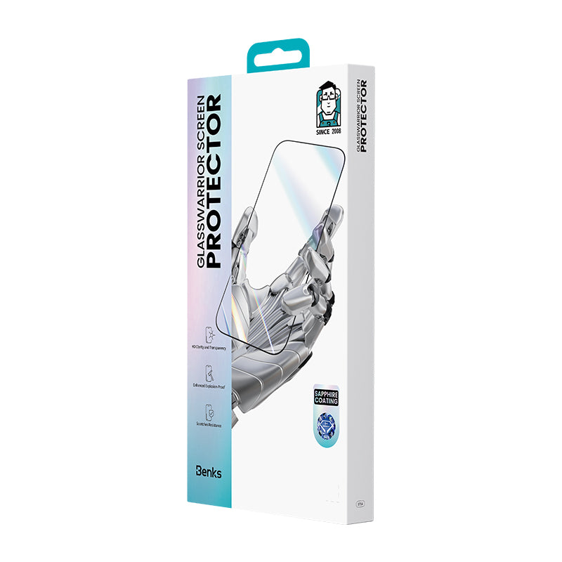 iPhone 17 Air Benks Glass Warrior Safir Coating 0.3mm Cam Ekran Koruyucu + Kolay Uygulama Aparatı