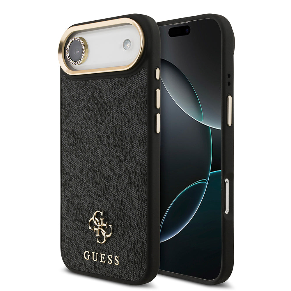 iPhone 17 Air Guess Orijinal Lisanslı 4G ve Yazı Logolu Kılıf + Ekran Koruyucu + Lens Koruyucu 3in1 Aksesuar Seti