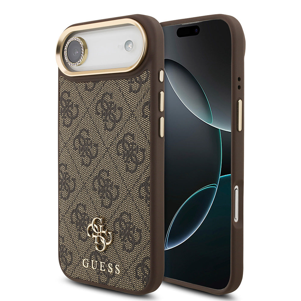 iPhone 17 Air Guess Orijinal Lisanslı 4G ve Yazı Logolu Kılıf + Ekran Koruyucu + Lens Koruyucu 3in1 Aksesuar Seti