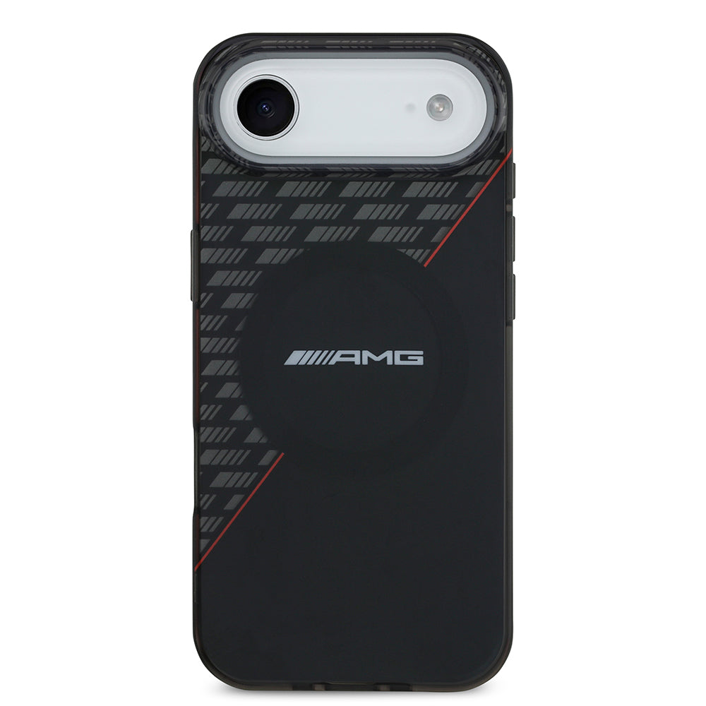 iPhone 17 Air Kılıf AMG Orijinal Lisanslı M-safe Şarj Özellikli Çift Katmanlı Kırmızı Çapraz Çizgili Kılıf