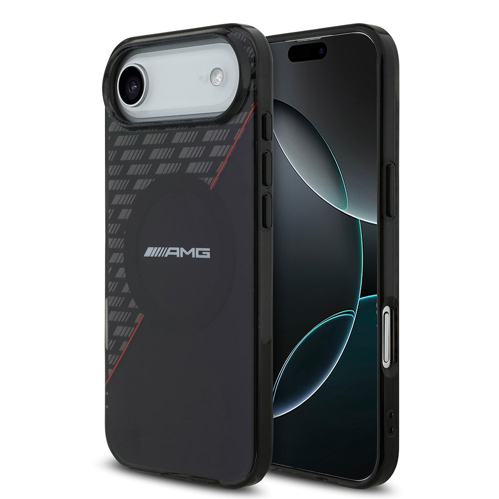 iPhone 17 Air Kılıf AMG Orijinal Lisanslı M-safe Şarj Özellikli Çift Katmanlı Kırmızı Çapraz Çizgili Kılıf