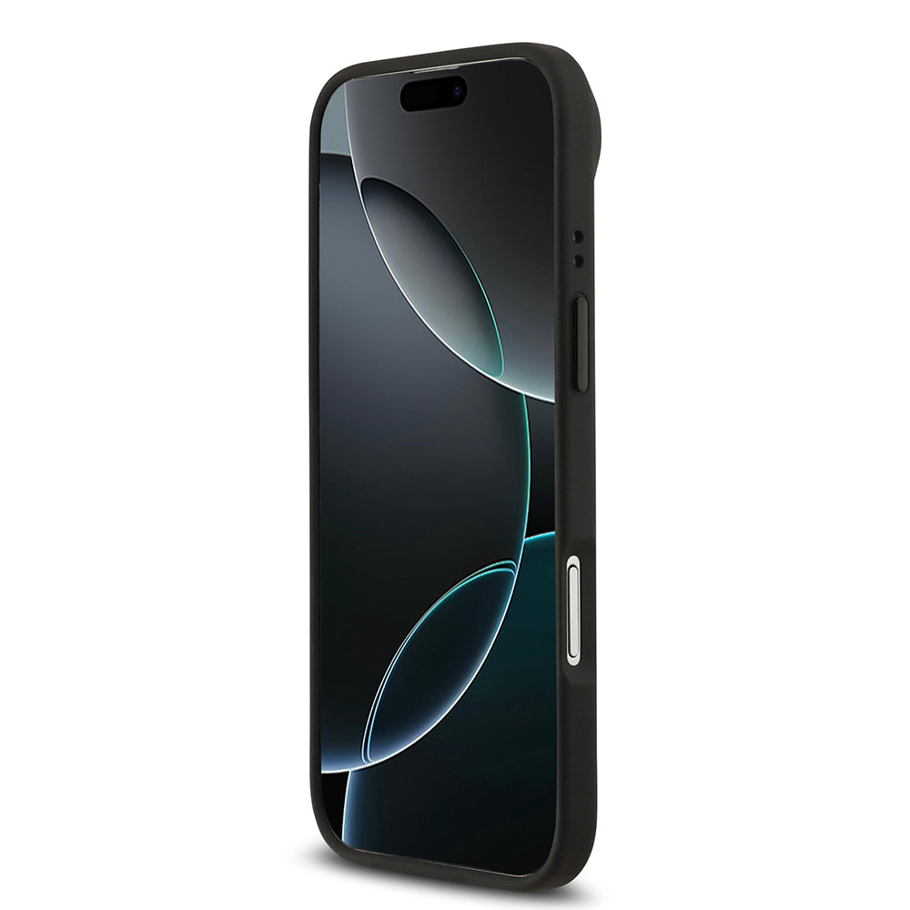 iPhone 17 Air Kılıf BMW Orijinal Lisanslı M-safe Şarj Özellikli Deri Arka Yüzey Metal Logolu Delikli Şerit Tasarımlı Kılıf